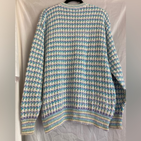 NWT Men’s Pastel Blue, White, Yellow & Green Sweater by Penn’s Landing, sz L - Picture 3 of 5
